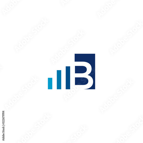 Letter B financial with bar design modern logo design concepts vector download