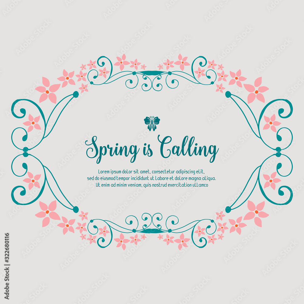Elegant pattern of leaf and flower frame, for spring calling greeting card wallpaper design. Vector Elegant pattern of leaf and flower frame, for spring calling greeting card wallpaper design. Vector