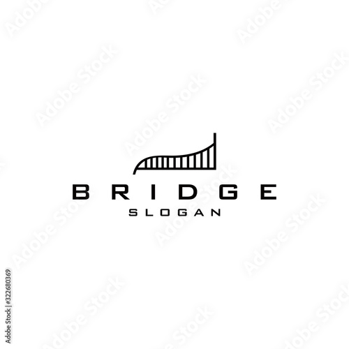 bridge logo vector icon illustration line. 