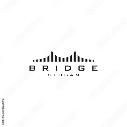 bridge logo vector icon illustration line.