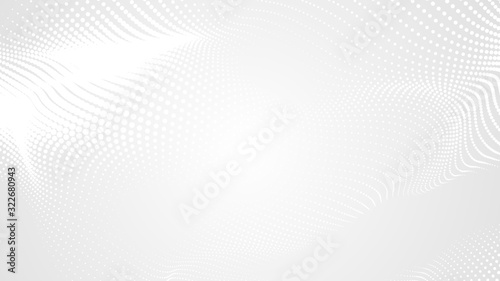 Dot white gray wave light technology texture background. Abstract big data digital concept. 3d rendering.