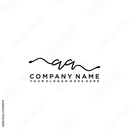 Initial letter AA Signature handwriting Logo Vector