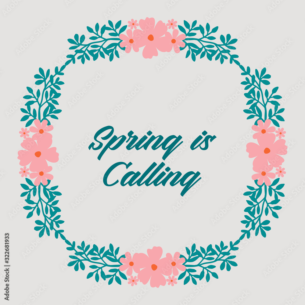 Modern style of leaf and floral frame, for spring calling greeting card concept. Vector Modern style of leaf and floral frame, for spring calling greeting card concept. Vector