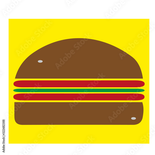 HAMBUERGESA CON FONDO AMARILLO