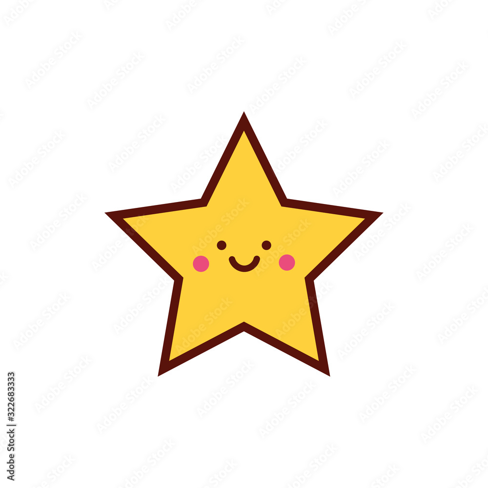 cute star kawaii comic character icon cute star kawaii comic character icon