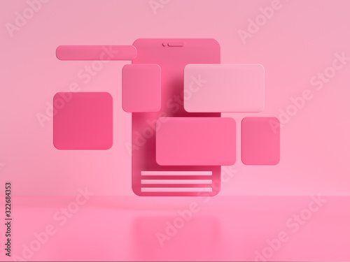 3d rendering abstract smart device interface