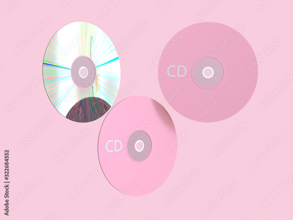 pink scene 3d rendering cd/dvd circle disk computer pink scene 3d rendering cd/dvd circle disk computer