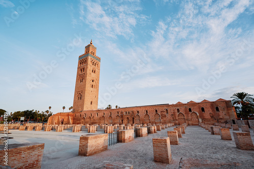 Koutubia mosque in Marakech. One of most popular landmarks of Morocco. photo