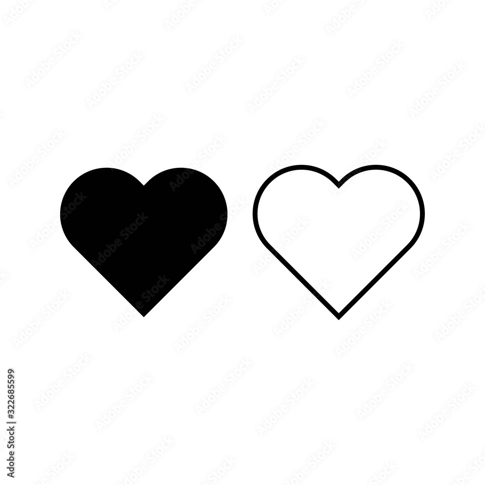 Heart icon flat design vector illustration EPS 10