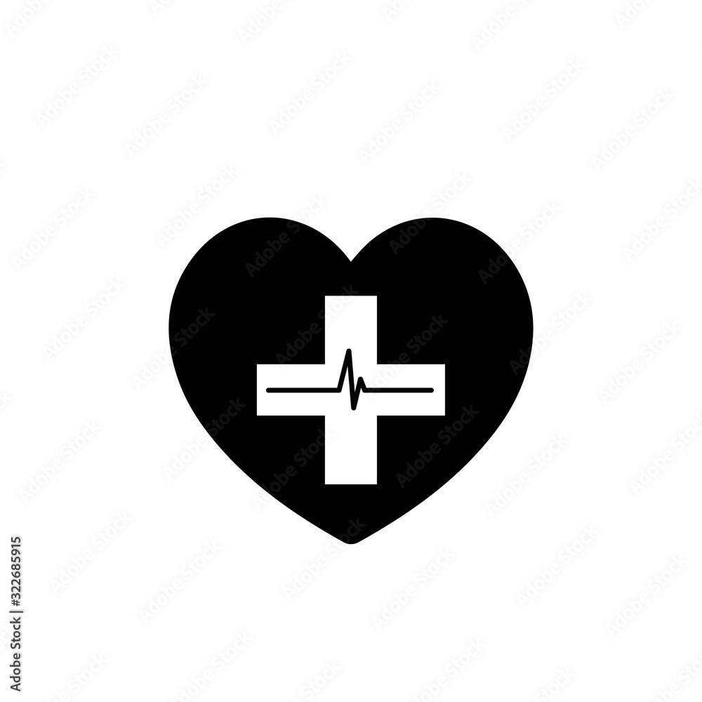 Heart Care icon medical flat design vector illustration EPS 10 Heart Care icon medical flat design vector illustration EPS 10