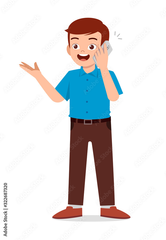 happy good looking adult man use phone happy good looking adult man use phone