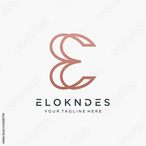 E letter logo design with line concept. Vector design template elements for your application or corporate identity.