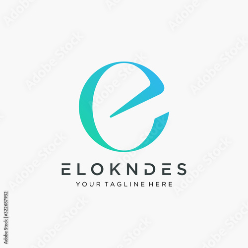 letter E logo design with swoosh element . Creative Cut Design Vector Illustration. The logo can be used for business consulting and financial companies. -vector
