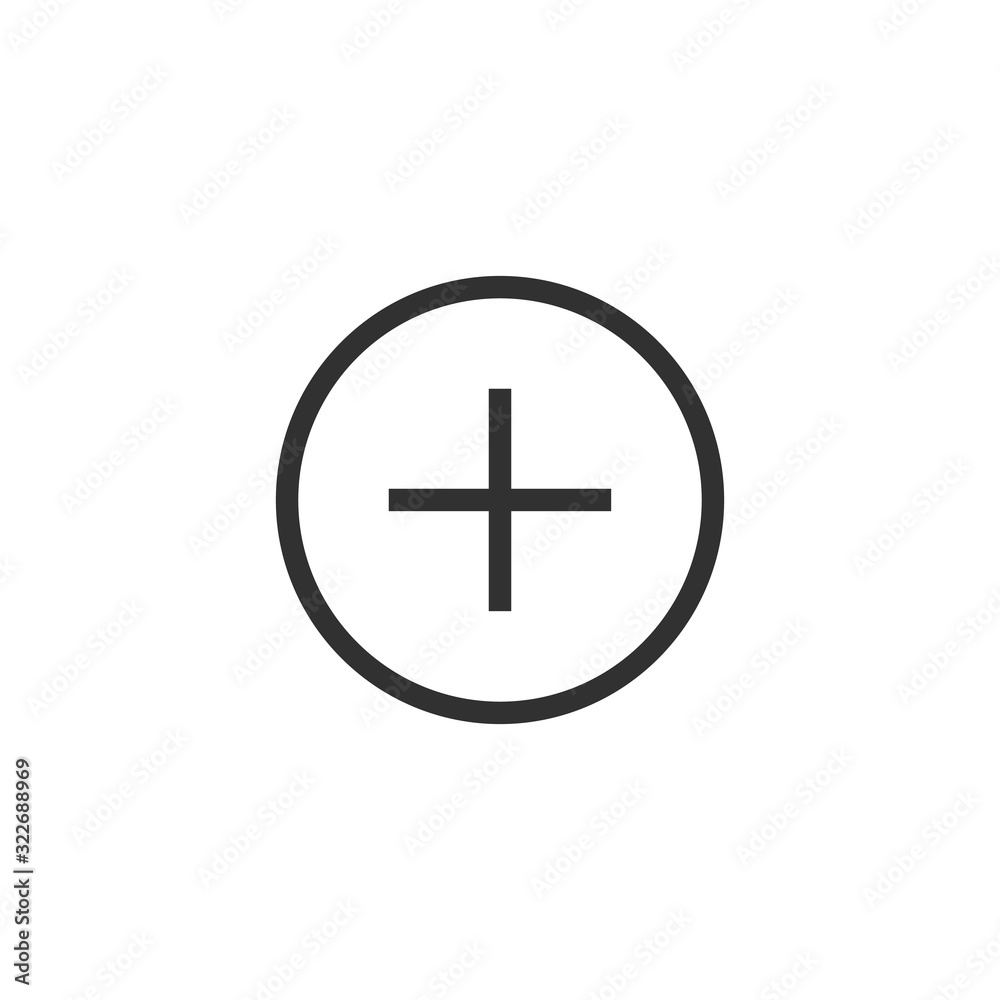 Plus sign icon. Positive symbol. Zoom in. Add Round button. Stock Vector illustration isolated on white background. Plus sign icon. Positive symbol. Zoom in. Add Round button. Stock Vector illustration isolated on white background.
