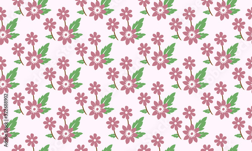 Beautiful spring flower pattern background, with leaf and floral romantic design.