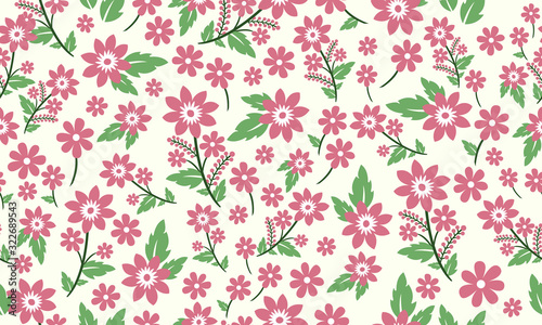 spring flower Vintage pattern background, with leaf and flower design.