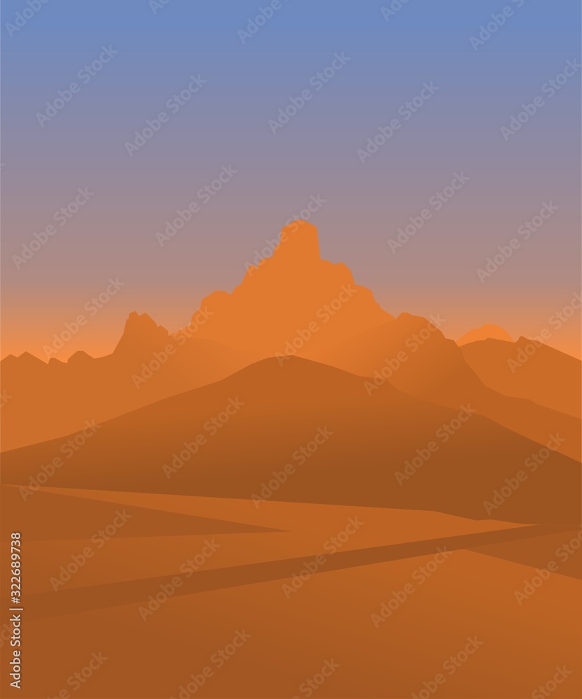 desert view - vector illustration