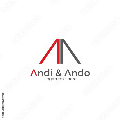 Minimalistic of letter AA logo illustration isolated on white background