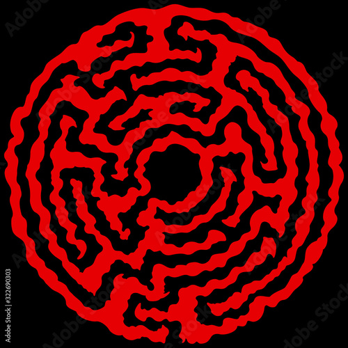 Round decorative maze/Illustration fantasy round labyrinth in primeval style