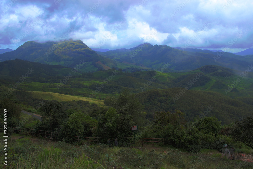A HDR shot of Nilgiri Meadows from higher grounds
