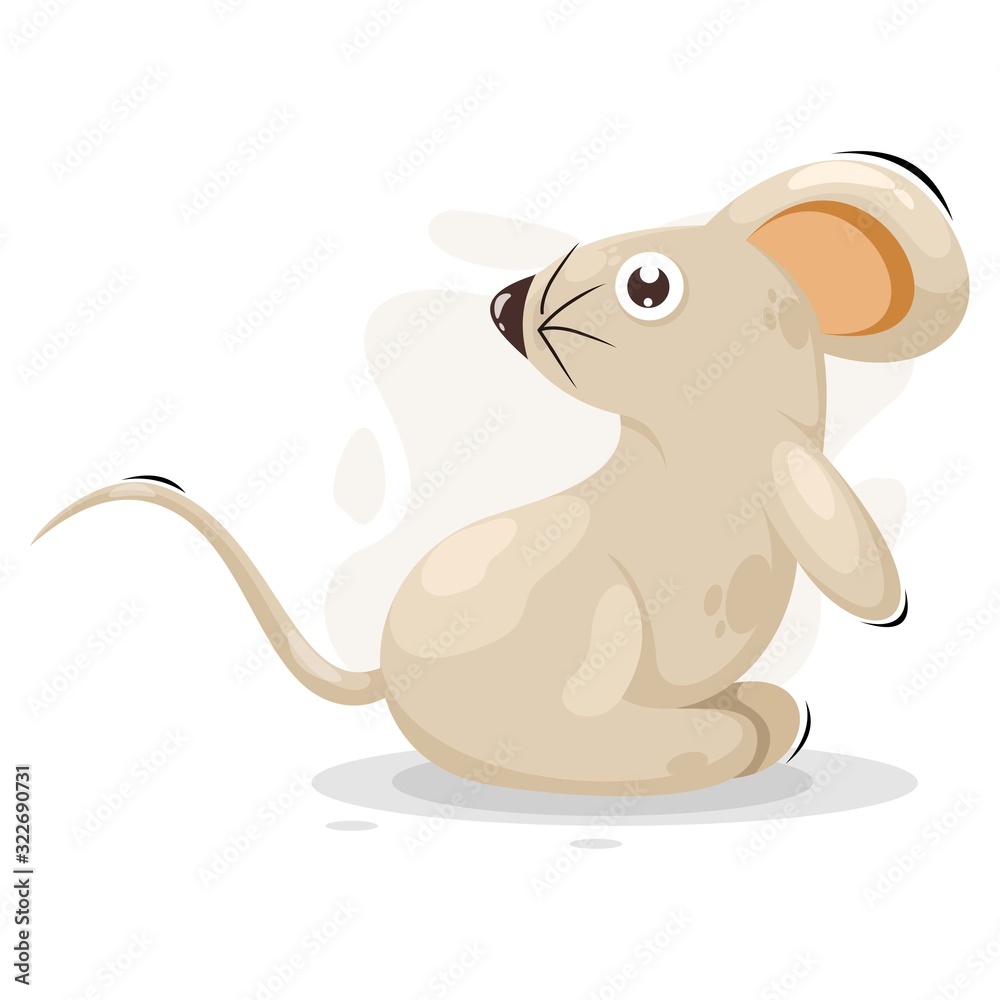 Fototapeta premium CUTE MOUSE MASCOT CARTOON VECTOR