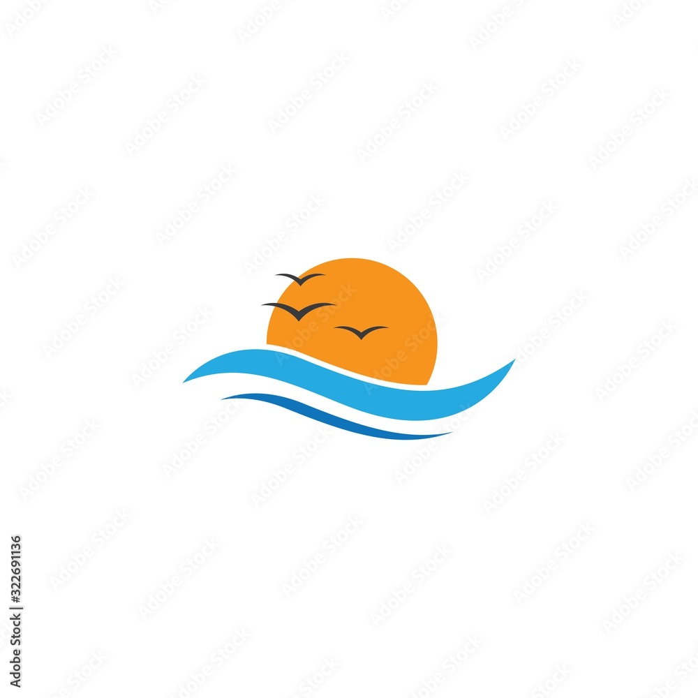 Obraz premium sun illustration logo vector