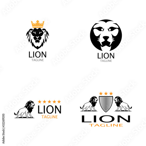 lion head logo template vector icon © Ony98
