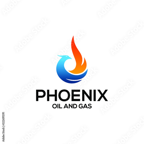 phoenix oil and gas logo design vector