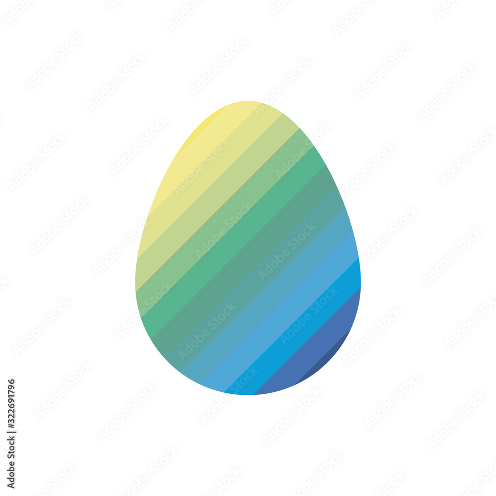 easter egg painted with stripes flat style easter egg painted with stripes flat style