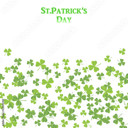 Saint Patrick's day card with shamrock. Vector illustration