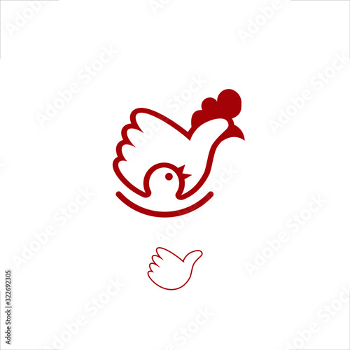 hen logo incubating chick design