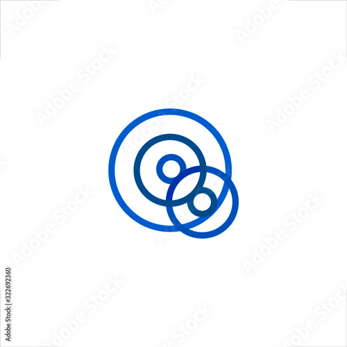 Q letter logo water ripple design