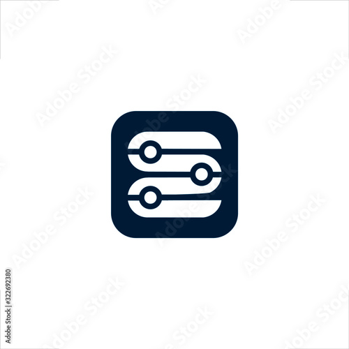  E letter logo robotic arm design