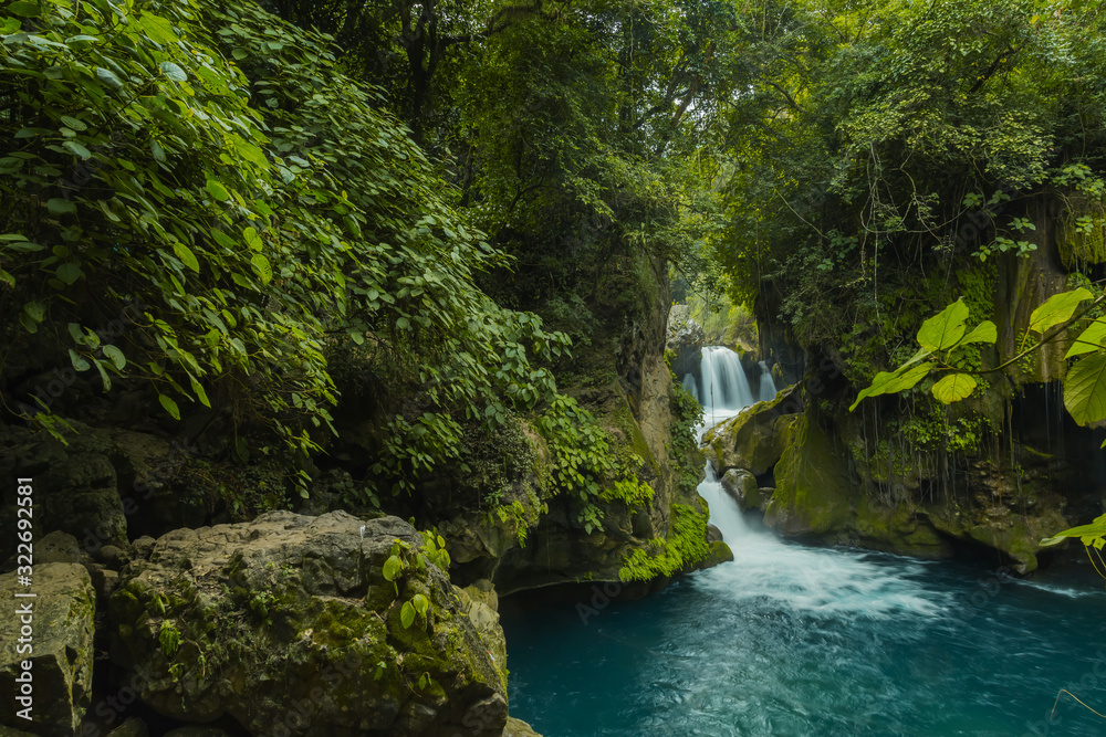 Mexico Famous Rivers Forest river stones landscape,beautiful panoramic view of the river in ...