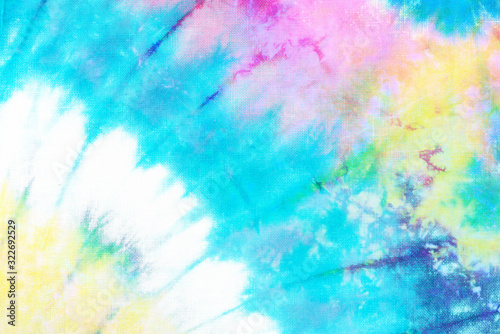 tie dye color on cotton fabric abstract texture background. © p-fotography