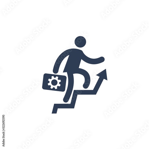 The movement to success. The use of advanced technologies. Vector icon isolated on white background.