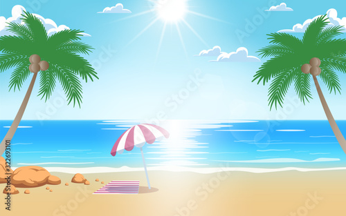 landscape of sunlight at the beach in the day