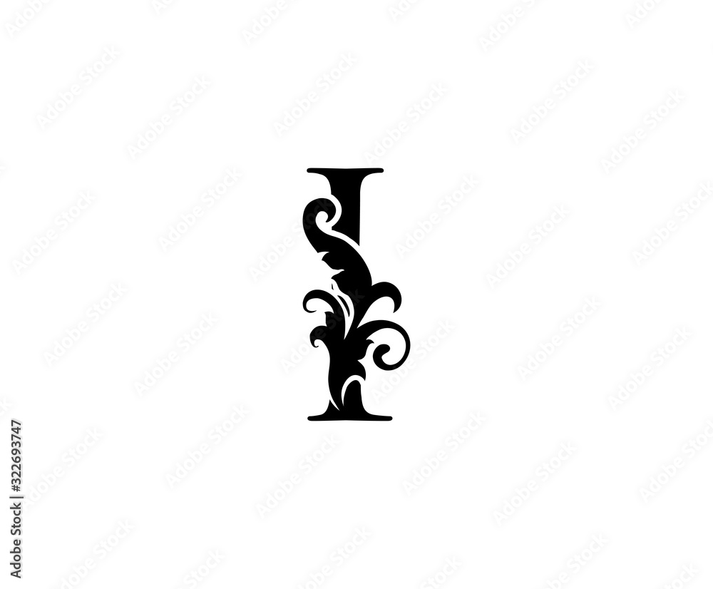 Luxury I Letter Logo. Black Floral I With Classy Leaves Shape design perfect for Boutique, Jewelry, Beauty Salon, Cosmetics, Spa, Hotel and Restaurant Logo. Luxury I Letter Logo. Black Floral I With Classy Leaves Shape design perfect for Boutique, Jewelry, Beauty Salon, Cosmetics, Spa, Hotel and Restaurant Logo.
