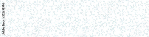 Virus Covid-19 seamless pattern background. Viral bacteria infection. Molecule coronavirus. Horizontal banner. Contour light coloured vector.