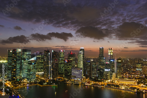 The electric glow of the city of the future. Singapore at sunset