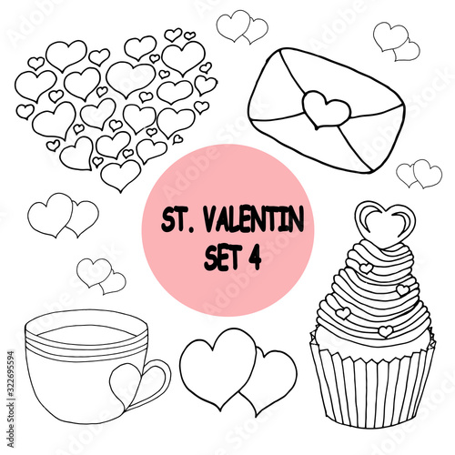 Vector on love theme. Beautiful abstract pattern with Valentine's day seamless pattern for decorative design. Logo element for wedding illustration. Vintage design. Greeting card.