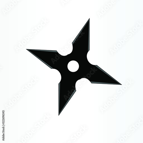 Shuriken outline vector icon. Thin line black shuriken icon, flat vector simple element illustration from editable asian concept isolated on white background