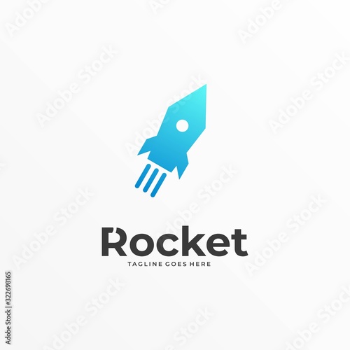 Vector Logo Illustration Rocket Up Gradient Colorful