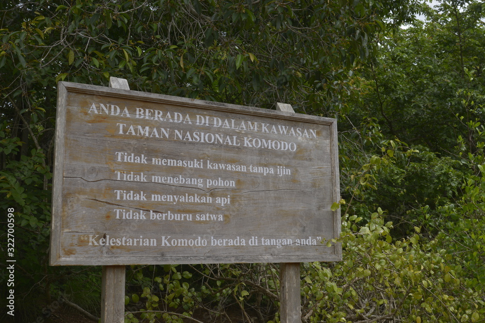 Sign Board in Komodo National Park