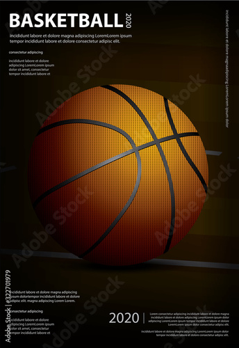 Basketball Poster Advertising Vector Illustration