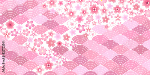 桜　波　春　背景