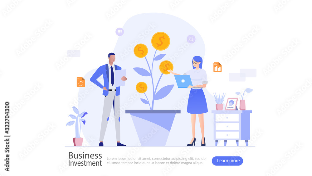 Business Investment Vector Illustration Concept , Suitable for web landing page, ui, mobile app, editorial design, flyer, banner, and other related occasion Business Investment Vector Illustration Concept , Suitable for web landing page, ui, mobile app, editorial design, flyer, banner, and other related occasion