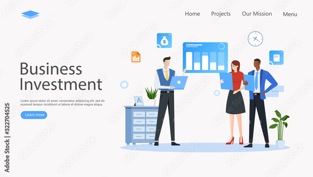 Business Investment Vector Illustration Concept , Suitable for web landing page, ui, mobile app, editorial design, flyer, banner, and other related occasion Business Investment Vector Illustration Concept , Suitable for web landing page, ui, mobile app, editorial design, flyer, banner, and other related occasion