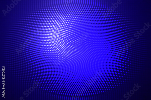 Shining warp objects in the dark. Blue dotted symmetrical pattern