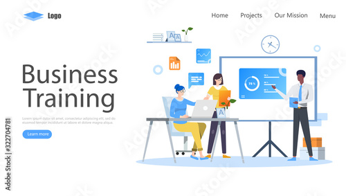 Business Training or Courses Vector Illustration Concept , Suitable for web landing page, ui, mobile app, editorial design, flyer, banner, and other related occasion